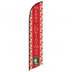 Merry Christmas red feather flag