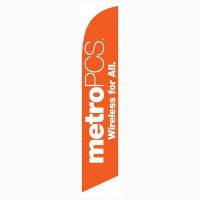 MetroPCS Wireless for All orange Feather Flag