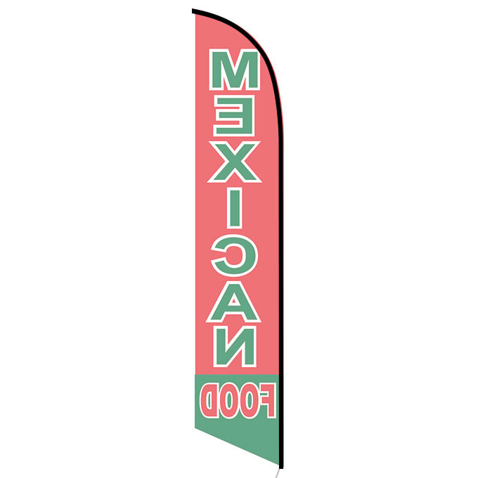 TACOS Mexican Food Burritos Swooper Banner Feather Flutter Tall Curved Top Flag 