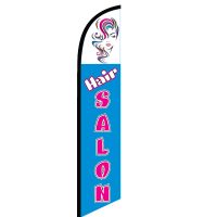 Hair Salon feather flag (blue)