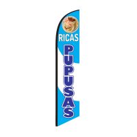 Ricas Pupusas Feather Flag Banner (Blue and White)