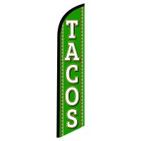 Tacos Green Feather Flag