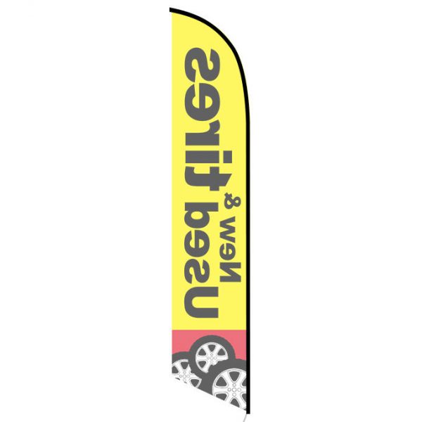 New and Used Tires feather flag