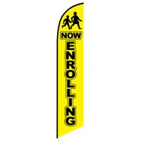 Now Enrolling yellow feather flag