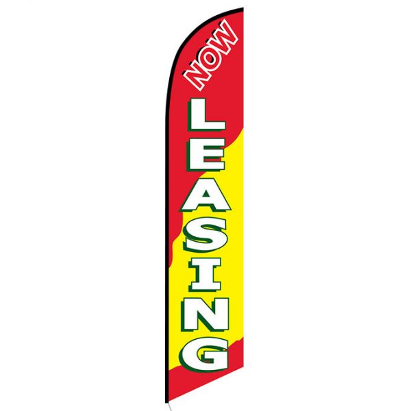 Now leasing feather flag