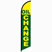 Oil Change Green and Yellow Feather Flag