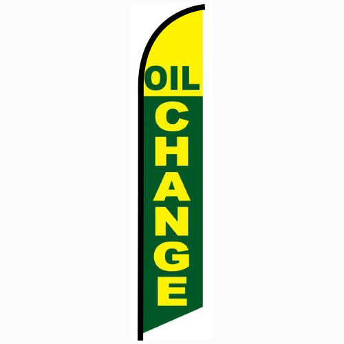 Oil Change Green and Yellow Feather Flag FFN-5214