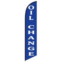 Oil Change blue Feather Flag