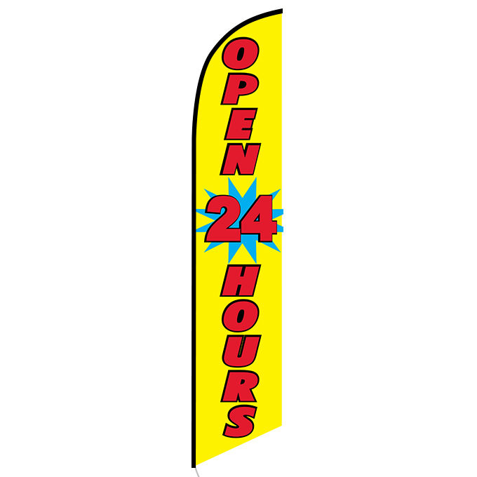 SMOKE SHOP Red Yellow Swooper Banner Feather Flutter Curved Top Flag Sign 