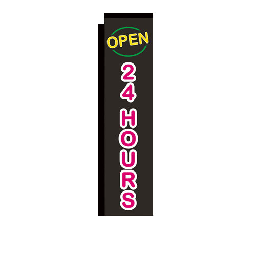 Open 24 Hours Rectangle Flag Banner Outdoor Advertising