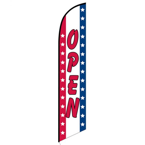 Open (Patriotic) Feather Flag FFN-5361 front