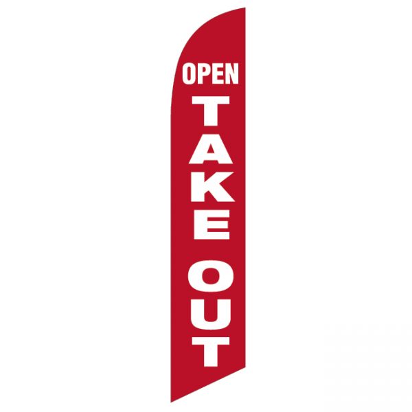 Open Take Out Feather Flag - FFN-99906