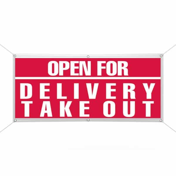 Open for Delivery Take Out Banner