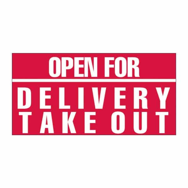 Open for Delivery Take Out Vinyl