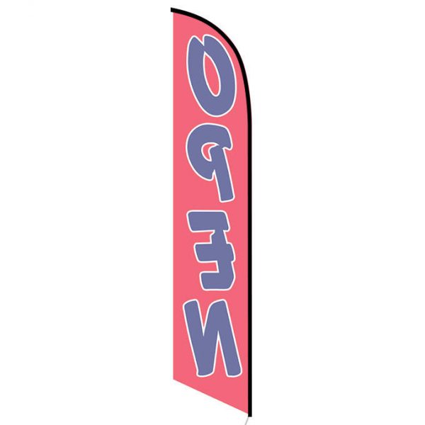 Open (red and blue) Feather Flag FFN-5061D back