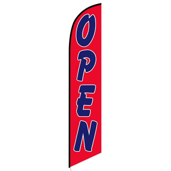 Open (red and blue) Feather Flag FFN-5061D front