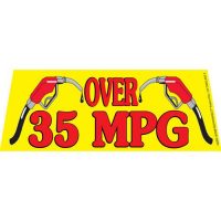 Over 30 MPG windshield banner