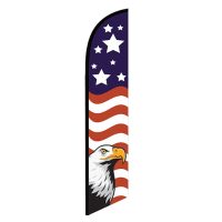 Patriotic USA Eagle Feather Flag