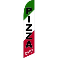 Pizza Buffet Feather Flag Kit with Ground Stake