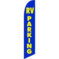 RV Parking Blue Feather Flag with Ground Spike