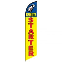 Remote Starter yellow blue Banner Flag