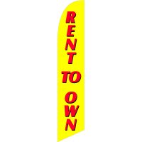 Rent To Own Yellow Feather Flag Kit with Ground Stake