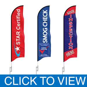 Smog Check Advertising Flag Swooper Feather Super Flag State Inspection Test 