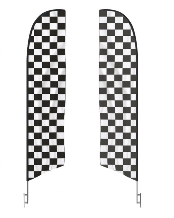Black and white checkered pattern - Stock Feather Flag
