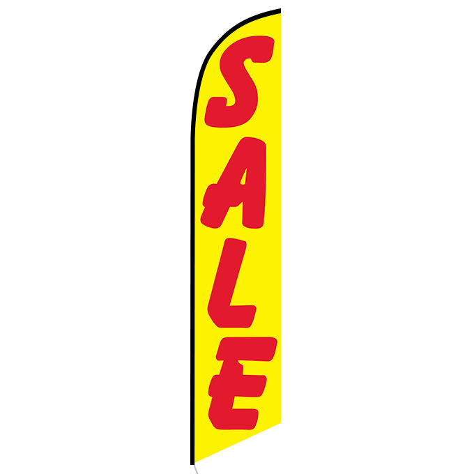 Outdoor Advertising Banner Swooper Flag FFN Now Open Feather Flag Kit with Cross-Base and Weight-Donut Red and Yellow