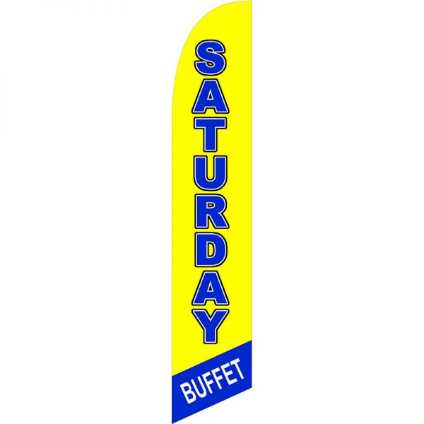 Saturday Buffet Feather Flag