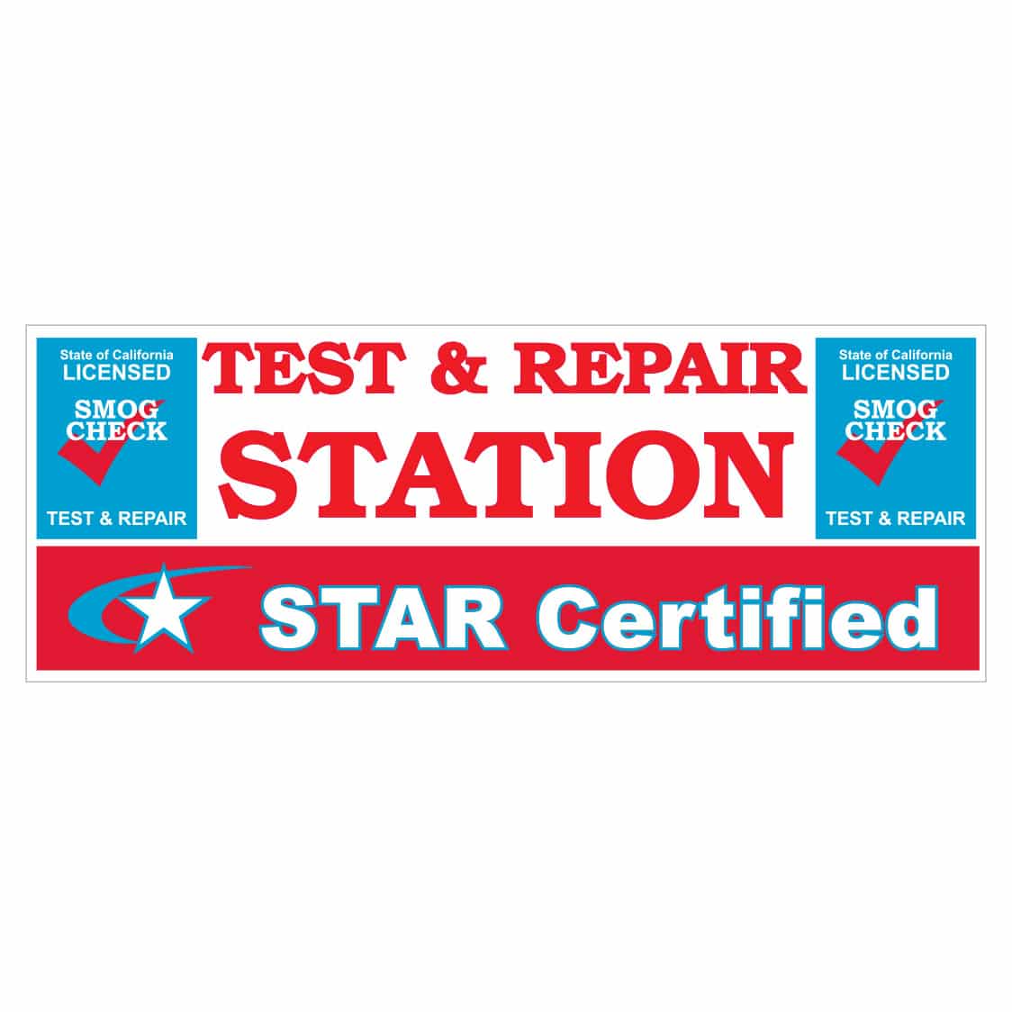 Star Certified Official Smog Station | Outdoor Vinyl Banner