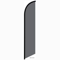 Solid Gray Feather Banner Flag