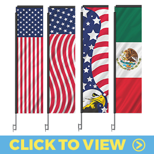 State and country rectangle flags – patriotic banners with USA and Mexico flag designs
