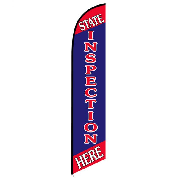 State Inspection Here feather flag