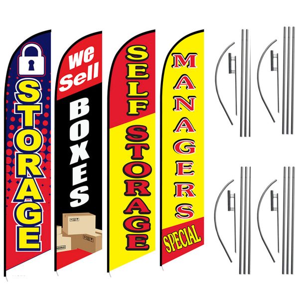 Storage-We-Sell-Boxes-Self-Storage-Managers-Special-Self-Storage-Feather-Flag-Package