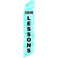 Swim Lessons Feather Flag Kit with Ground Stake