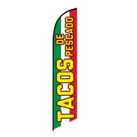 Tacos de Pescado Mexican Food Feather Flag