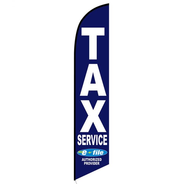 Tax Service Advertising Flag Blue E-file