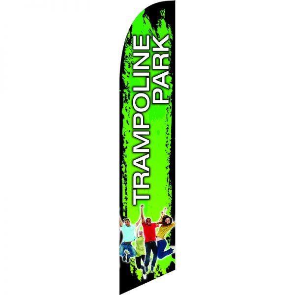 Trampoline Park Green Feather Flag