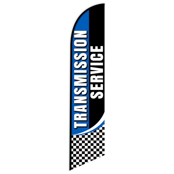 transmission service blue checkered feather flag