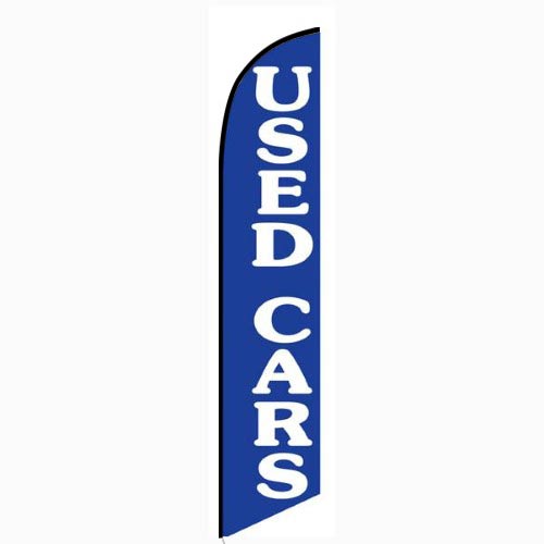 Used Cars blue feather flag