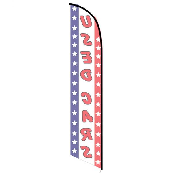 Used Cars patriotic feather flag