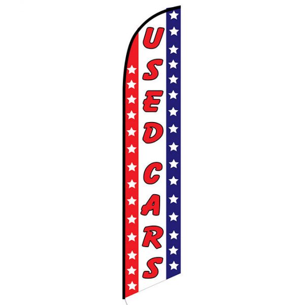 Used Cars patriotic feather flag