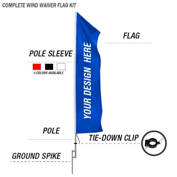 wind waiver feather banner flag kit with ground spike custom