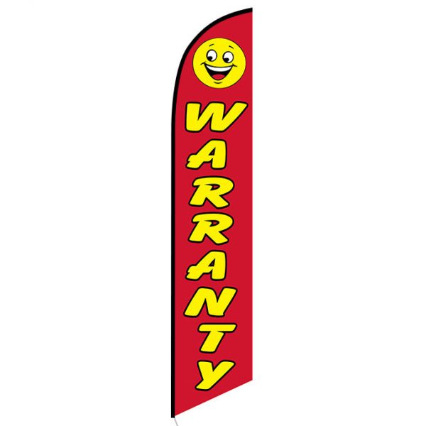 Warranty Smiley feather flag