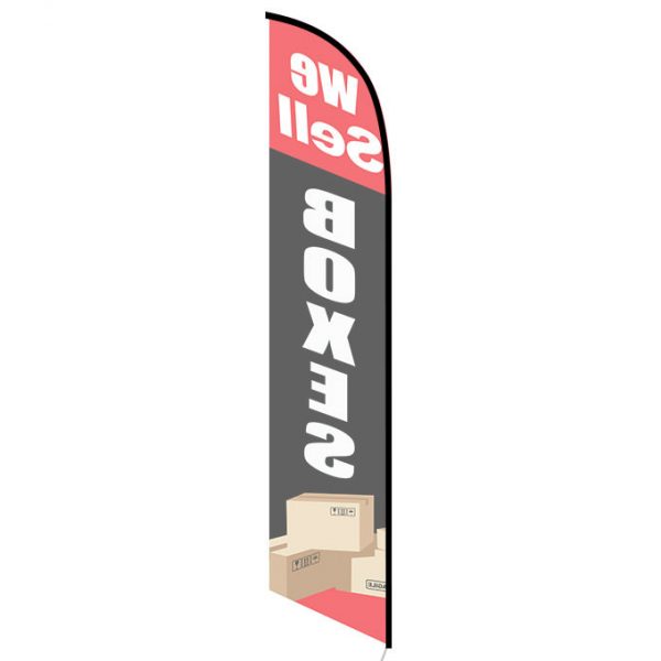We Sell Boxes banner flag