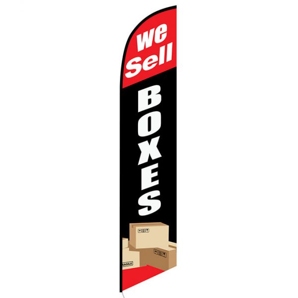 We Sell Boxes banner flag