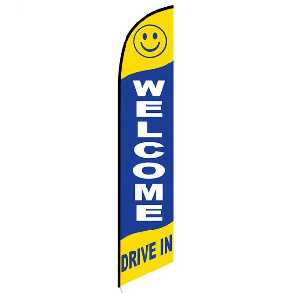 Welcome drive-in feather flag