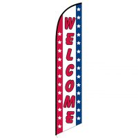 Welcome Patriotic Feather Flag