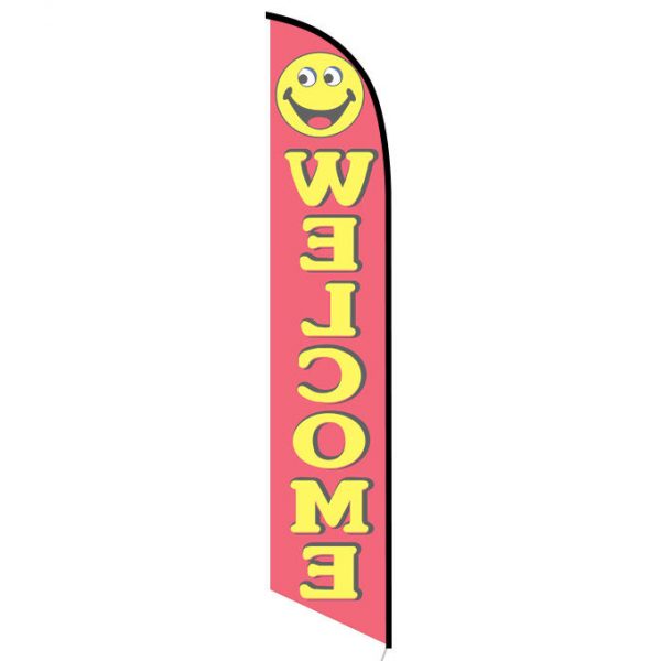 Welcome smiley banner flag